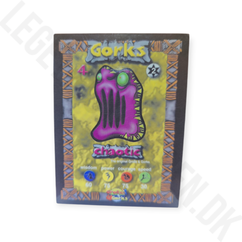 4. chaotic kort med hvid tekst