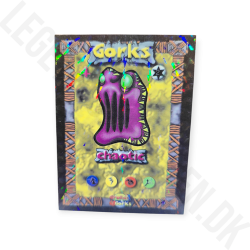 4. chaotic glimmer kort med sølv tekst