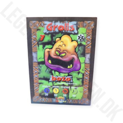 7. bozo kort med hvid tekst